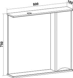 Runo Зеркальный шкаф Афина 80 R белый – фотография-5